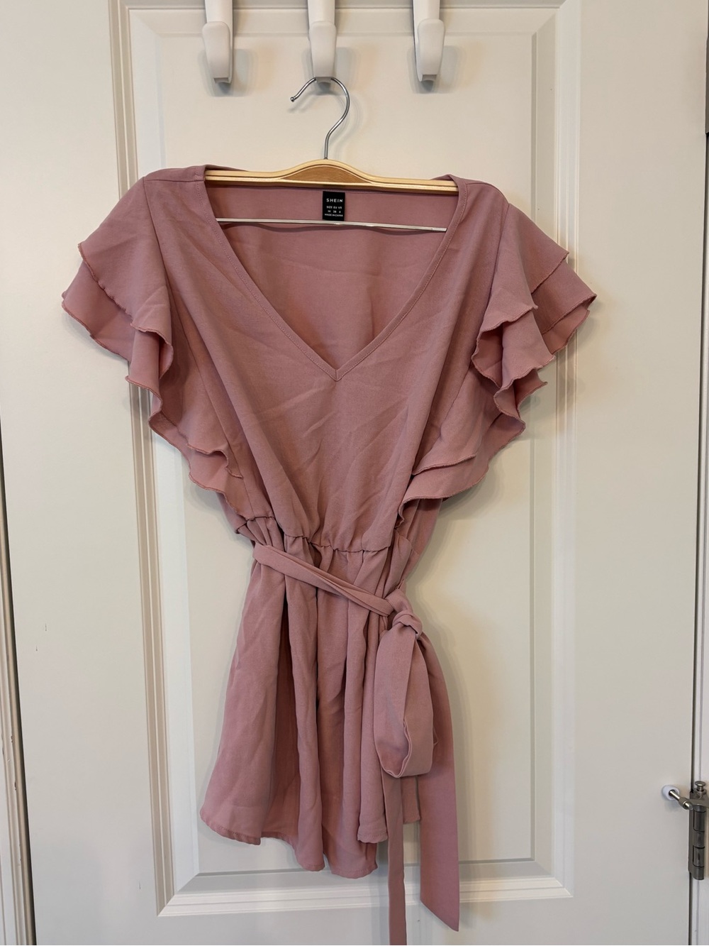 A New Day Pink Ruffle Sleeve Maternity Shirt